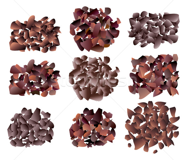 vector set of sweet dark chocolate bar crumb piles  Stock photo © freesoulproduction