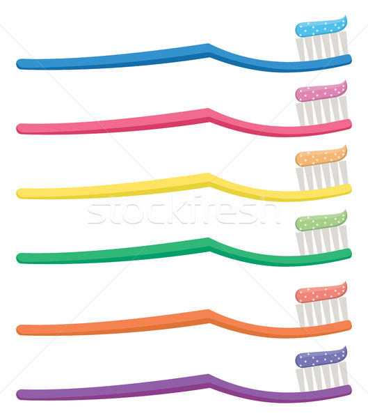 Vektor Set farbenreich isoliert weiß Zahn Stock foto © freesoulproduction