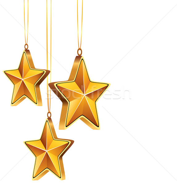 Drie gouden sterren kunst star silhouet Stockfoto © freesoulproduction