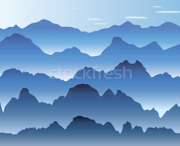 blue morning mist in the mountains Stock photo © freesoulproduction