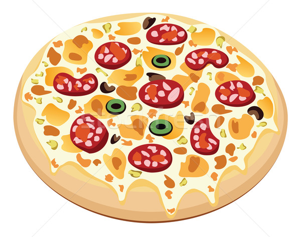 Pizza wektora żywności restauracji zielone ser Zdjęcia stock © freesoulproduction