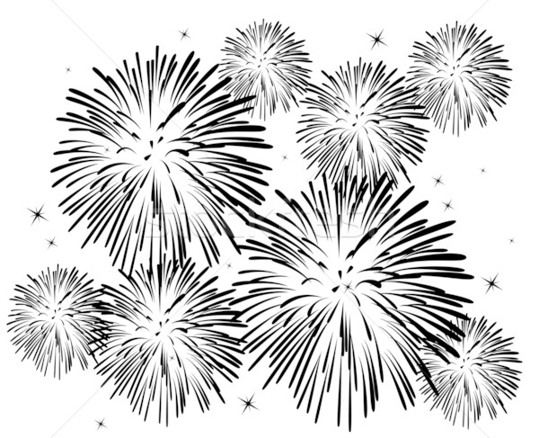 fireworks black and white background