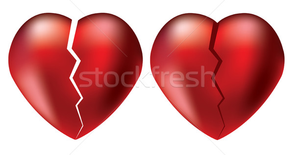 Foto stock: Vector · roto · corazones · amor · resumen · corazón