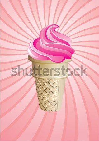 vector icecream cone on retro background  Stock photo © freesoulproduction