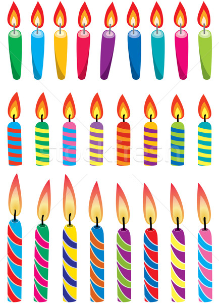 Vecteur coloré bougies d'anniversaire fête fond [[stock_photo]] © freesoulproduction