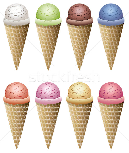 vector colorful icecream cones Stock photo © freesoulproduction