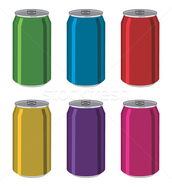Vektör içmek kalay alüminyum renkli yalıtılmış Stok fotoğraf © freesoulproduction