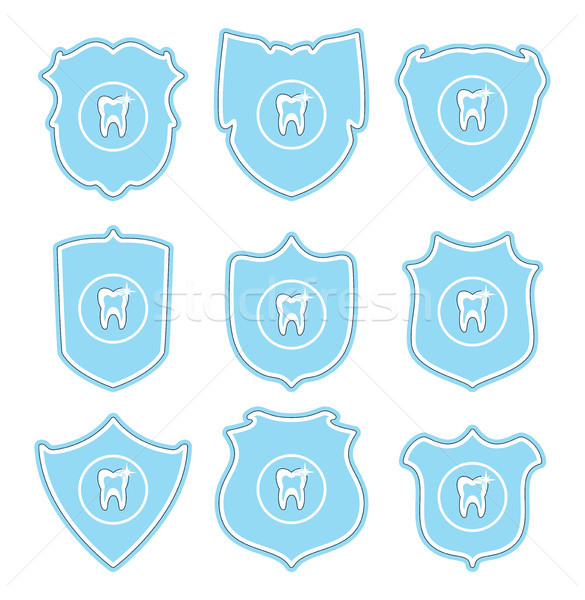 vector collection of tooth protect icons Stock photo © freesoulproduction