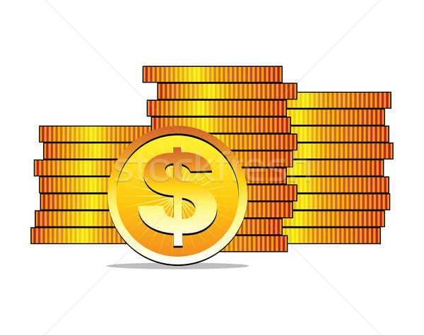 vector golden dollar coins, earn money advertisement concept Stock photo © freesoulproduction