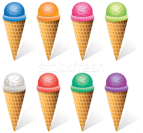 [[stock_photo]]: Coloré · icecream · vecteur · alimentaire · heureux · orange
