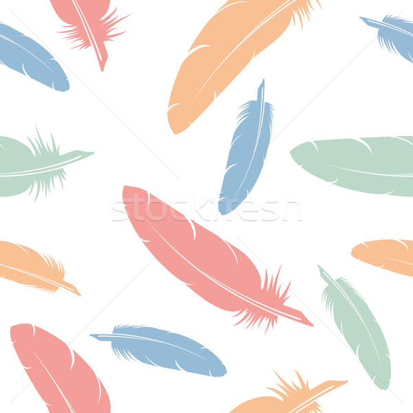 vector seamless pattern of flying bird feathers Stock photo © freesoulproduction