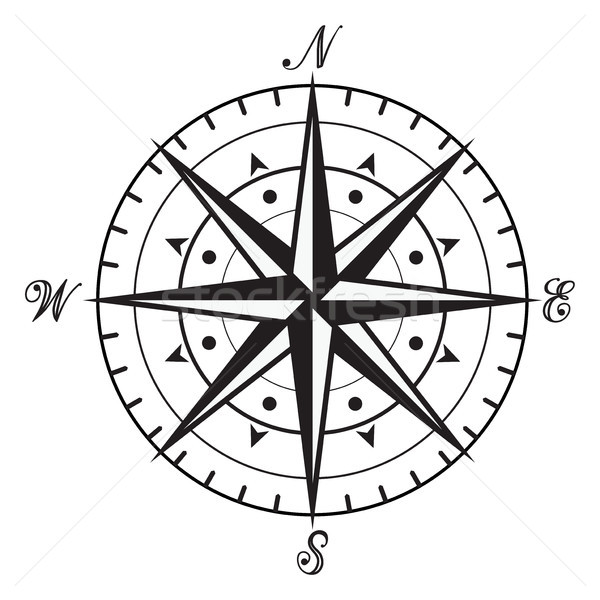 vector vintage black and white compass Stock photo © freesoulproduction