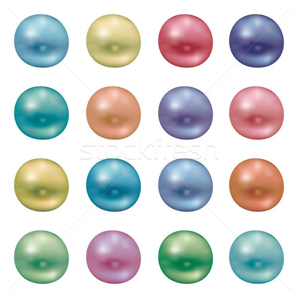 vector set of shiny pearls Stock photo © freesoulproduction