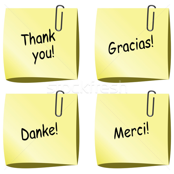 vector paper notes with push pin and thank you words Stock photo © freesoulproduction