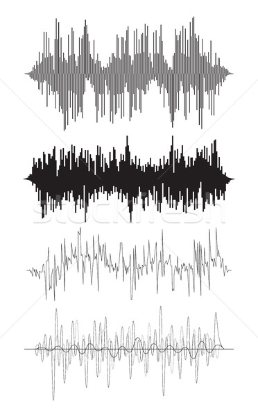 Stock photo: vector music background of audio sound waves pulse
