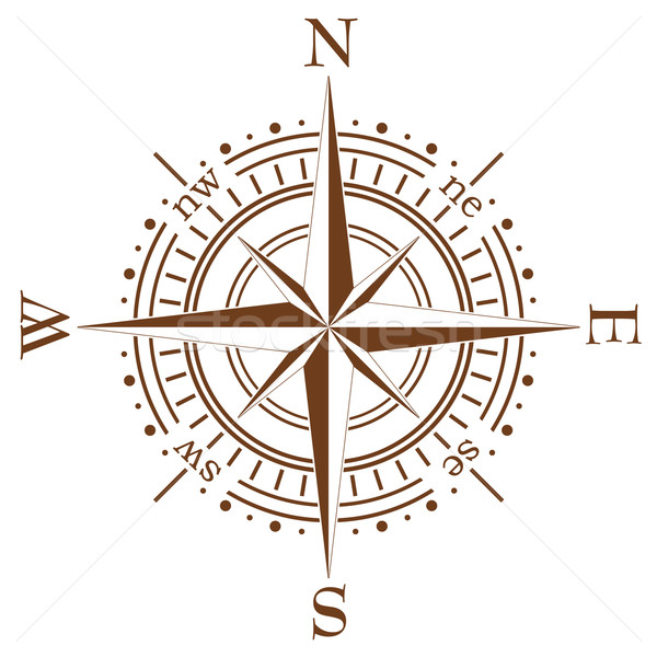 Stock photo: vector brown compass