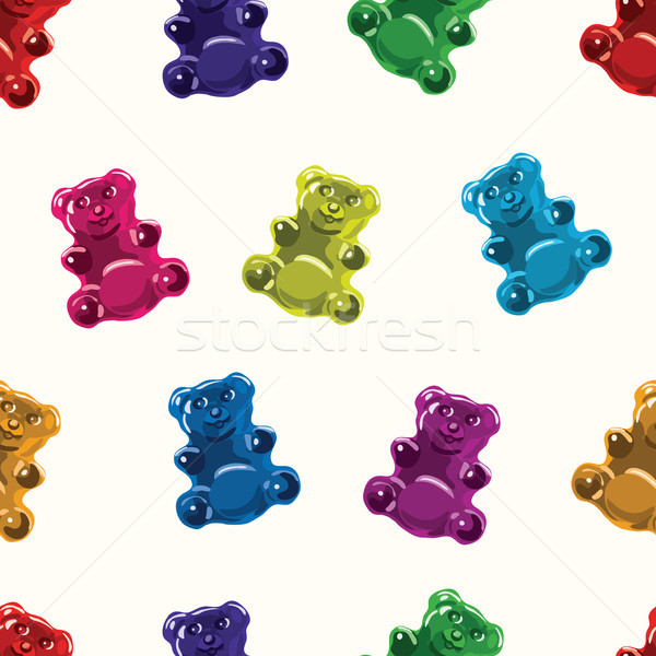 vector seamless gummy bear candies pattern Stock photo © freesoulproduction