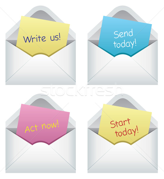 vector paper notes in envelopes Stock photo © freesoulproduction