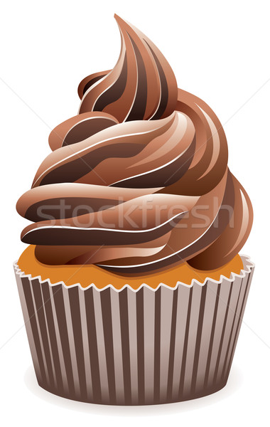 Vektor Schokolade Cupcake Essen home Kuchen Stock foto © freesoulproduction