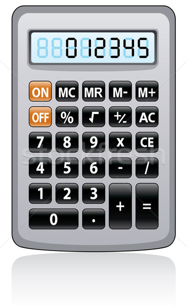 Vektor szürke számológép munka technológia billentyűzet Stock fotó © freesoulproduction
