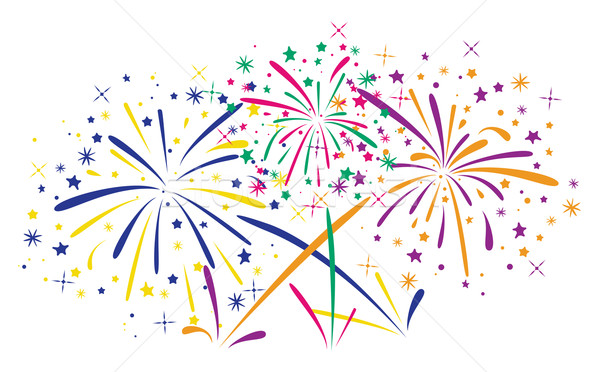 vector abstract anniversary bursting fireworks  Stock photo © freesoulproduction