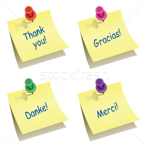 vector paper notes with push pin and thank you words Stock photo © freesoulproduction