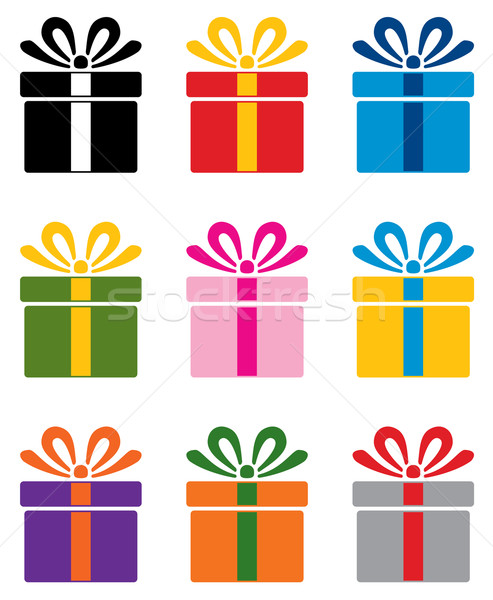 Vecteur coloré coffret cadeau symboles design [[stock_photo]] © freesoulproduction