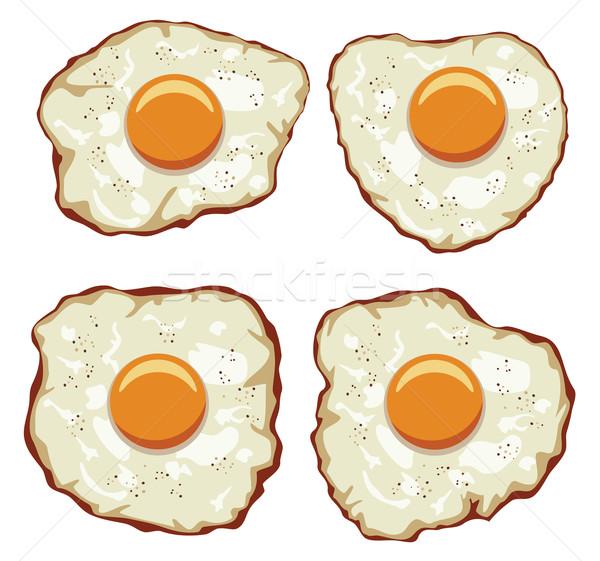 vector set of delicious fried eggs for breakfast Stock photo © freesoulproduction