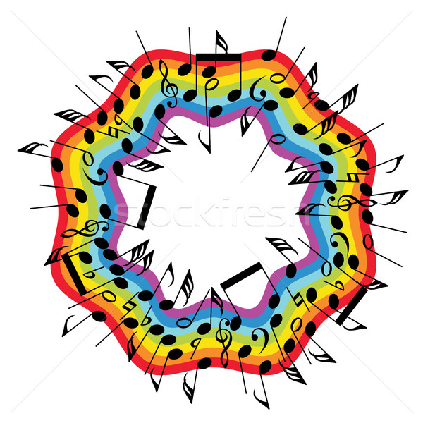 Vetor colorido notas musicais ondulado coleção abstrato Foto stock © freesoulproduction