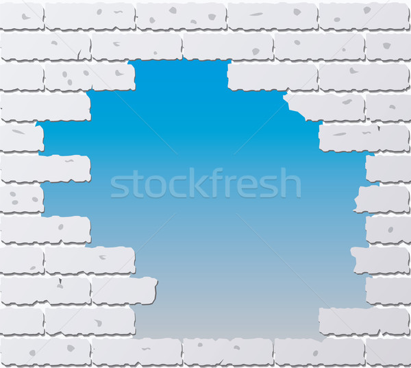 broken gray brick wall Stock photo © freesoulproduction