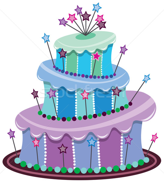 Grand gâteau d'anniversaire vecteur alimentaire fête heureux Photo stock © freesoulproduction