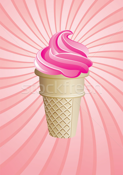 Сток-фото: мороженого · конус · вектора · ретро · продовольствие · счастливым