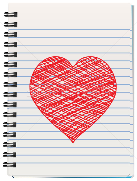 Vektor jegyzettömb kézzel rajzolt szív iroda papír Stock fotó © freesoulproduction