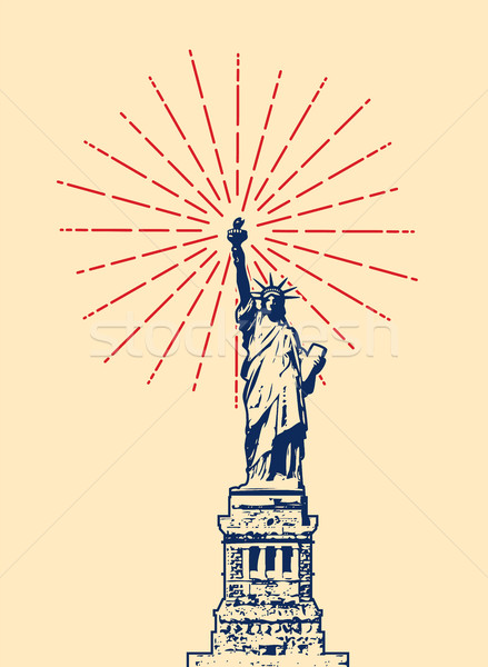 vector american symbol of New York statue of liberty Stock photo © freesoulproduction