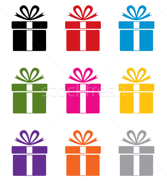 Vecteur coloré coffret cadeau symboles design [[stock_photo]] © freesoulproduction