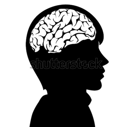 vector man with brain in his head Stock photo © freesoulproduction
