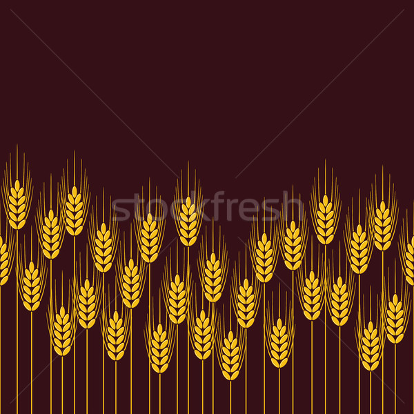 Stock photo: vector seamless repeating wheat, rye or barley field pattern