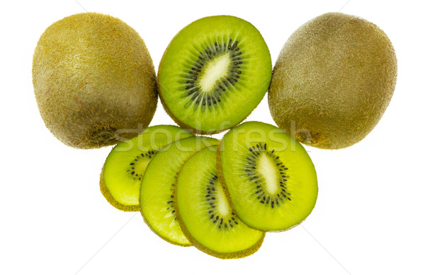 Kiwi gesneden witte geïsoleerd voedsel Stockfoto © Freila