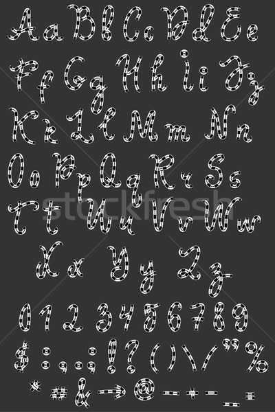 Vector alphabet. Hand drawn letters. Stock photo © frescomovie