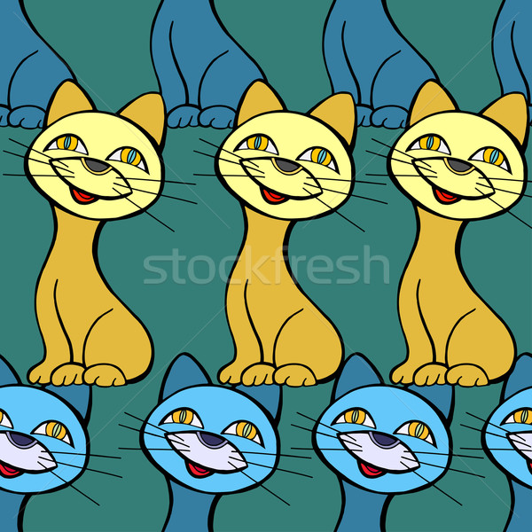 Сток-фото: кошек · рисованной · улыбка · моде · краской