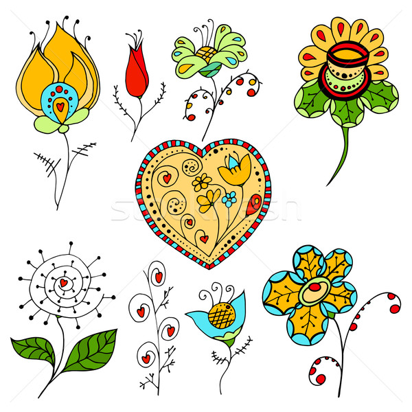 Mooie bloemen abstract communie doodle Stockfoto © frescomovie