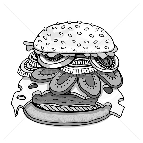 Hamburger isolated on white Stock photo © frescomovie