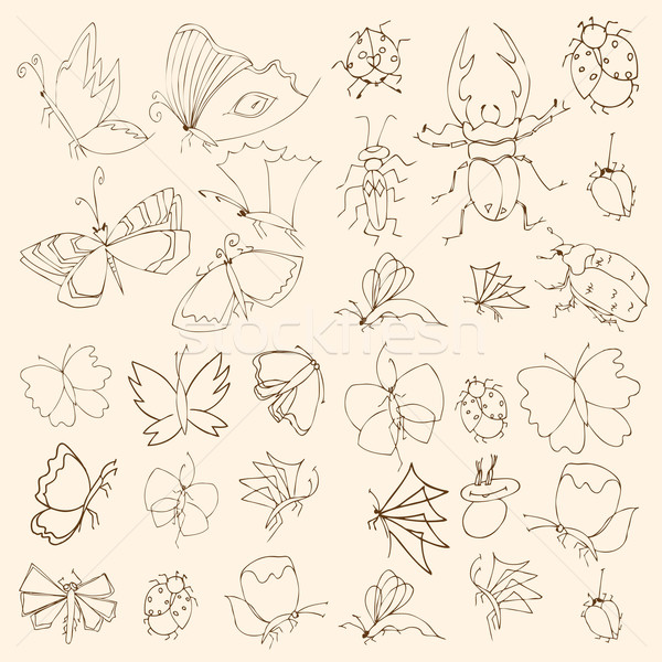 Set of butterflies Stock photo © frescomovie