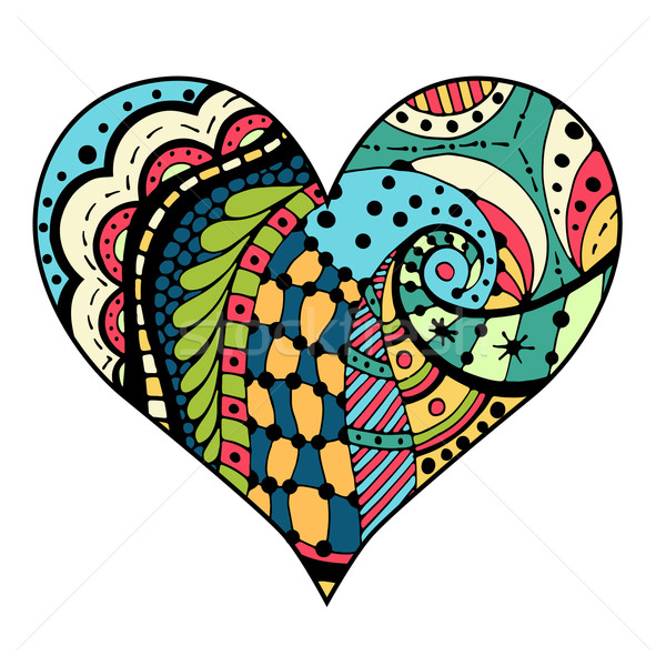 hearts in zentangle style Stock photo © frescomovie