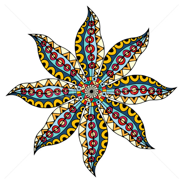 Karte Mandala Ornament Farbe geometrischen Kreis Stock foto © frescomovie