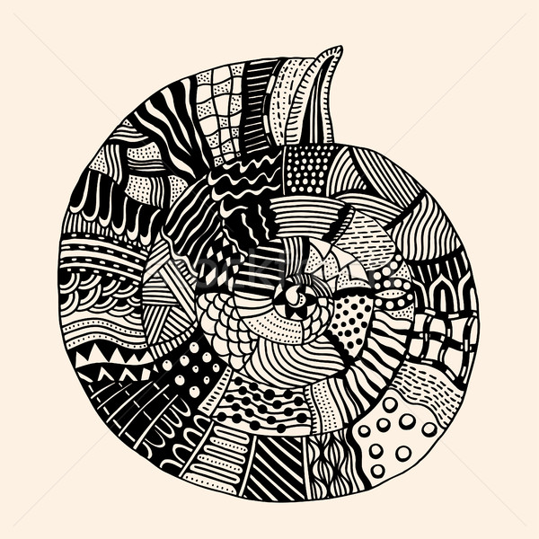 Shell resumen patrón mar dibujado a mano garabato Foto stock © frescomovie