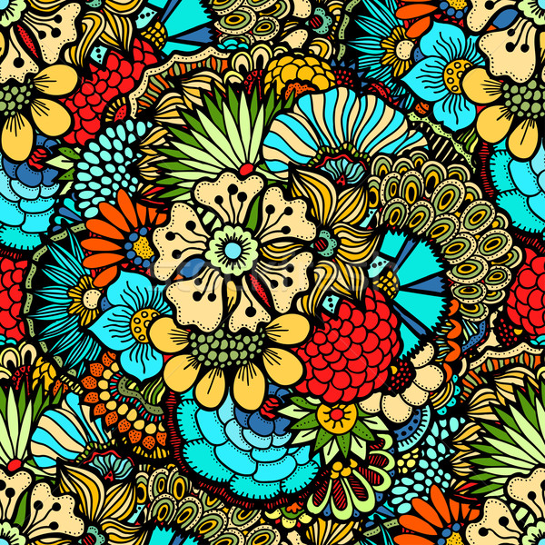 Bloemen decoratief vector kaart illustratie Stockfoto © frescomovie