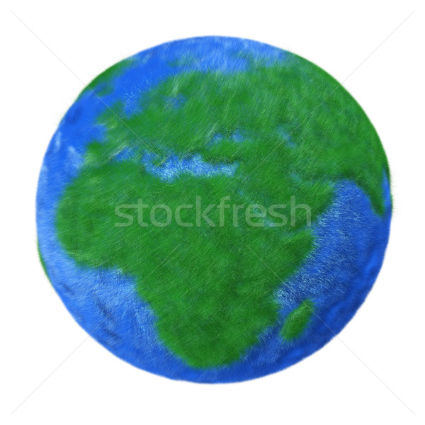 Mappa 3D verde terra pelliccia isolato Foto d'archivio © frescomovie