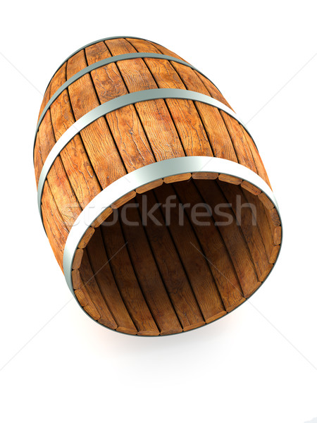 Barril aislado blanco 3d madera Foto stock © frescomovie