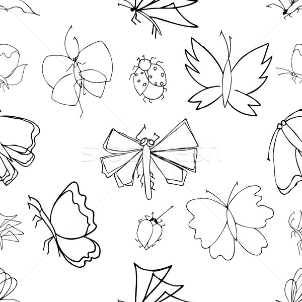 Pillangók rovarok végtelen minta tavasz pillangó háttér Stock fotó © frescomovie